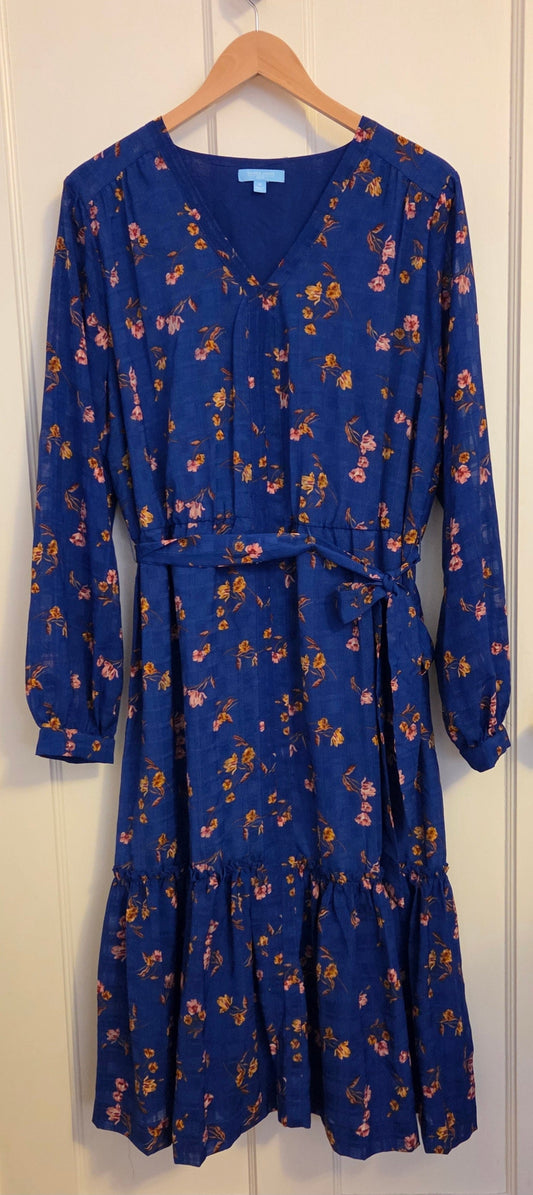 #112 - Draper James RSVP Blue Floral Dress, Womens Size XL, NWOT