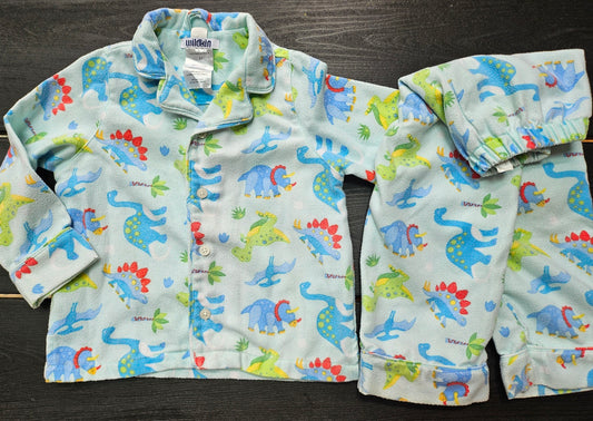 #109. Boys 3T. GUC. Wildken Flannel dinosaur PJs