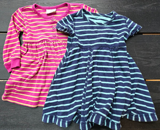 #109. Girls 18-24 months. GUC. Two Hanna Andersson dresses.