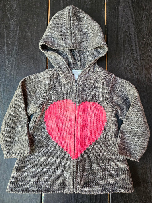 #109. Girls size 18 months. VGUC. First Impressions zip up hooded sweater