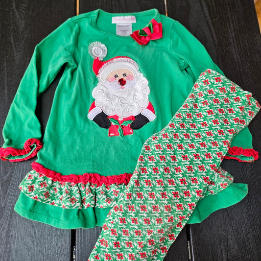 #109. Girls 2T. GUC. Bonnie Jean Santa outfit