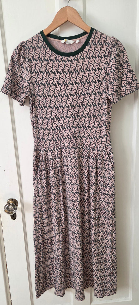 #112 -Boden Pink and Green Patterned Dress, Women's Size 6R, EUC