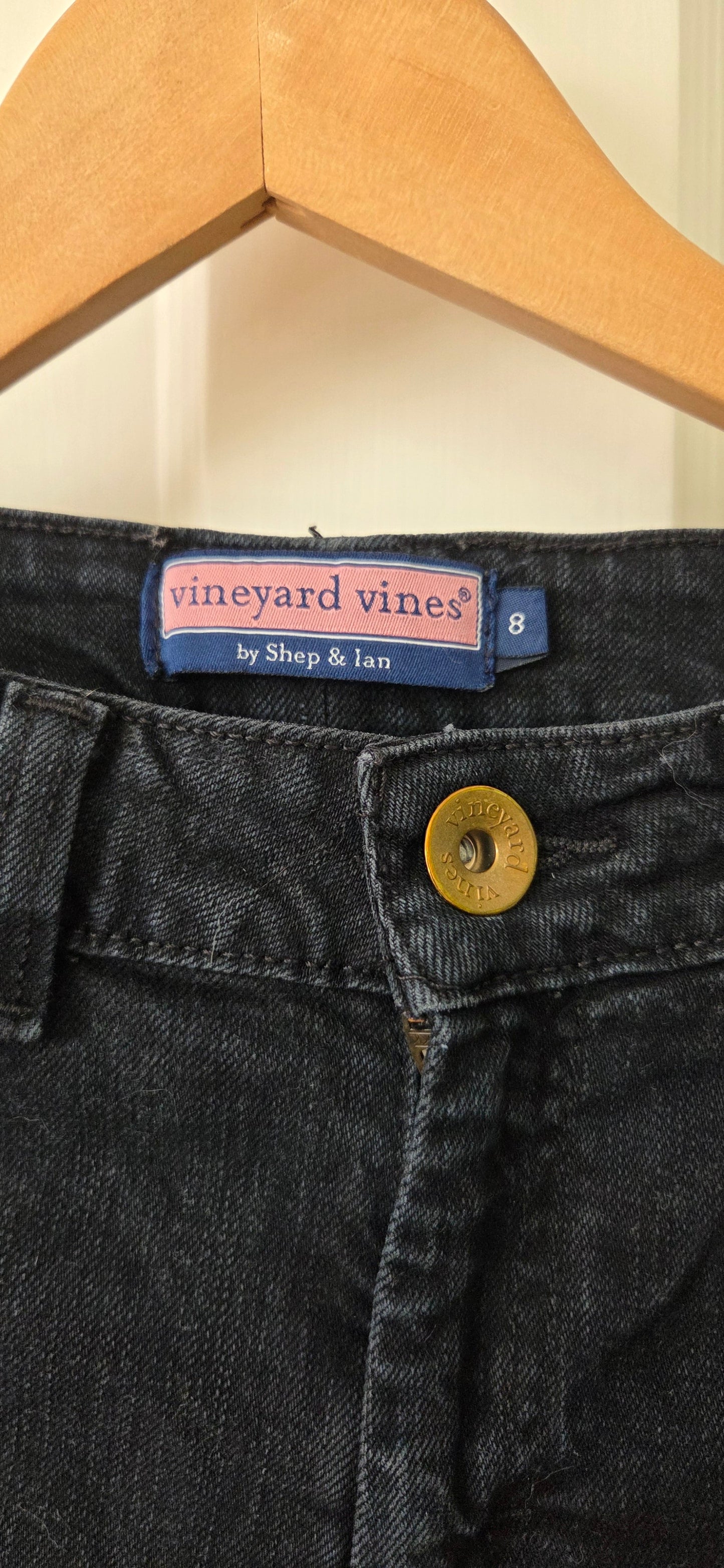 #112 -Vineyard Vines Dark Wash Straight Leg Jeans, Size 8, EUC