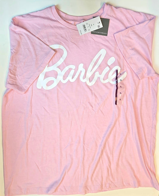 #112 - Barbie Pink Script T-Shirt, Size XL, NWT