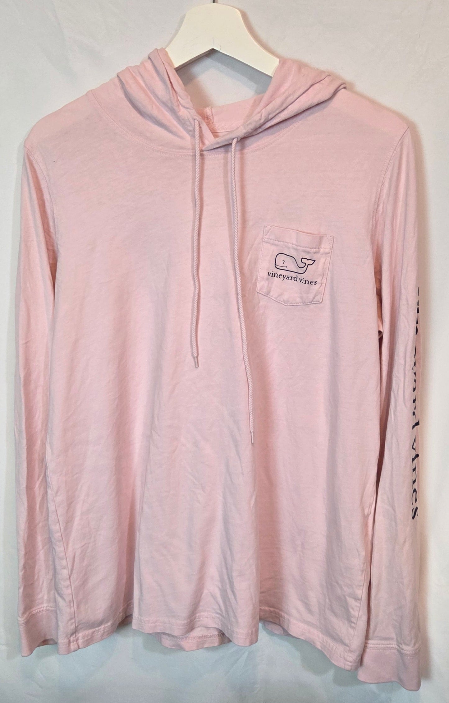 #112 - Vineyard Vines Pink Hoodes Logo Shirt, Women's Size L, VGUC