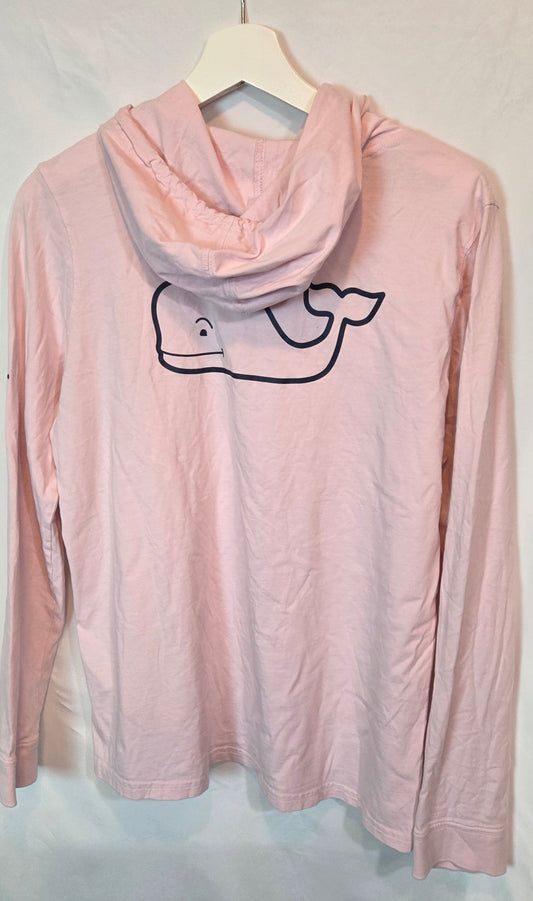 #112 - Vineyard Vines Pink Hoodes Logo Shirt, Women's Size L, VGUC