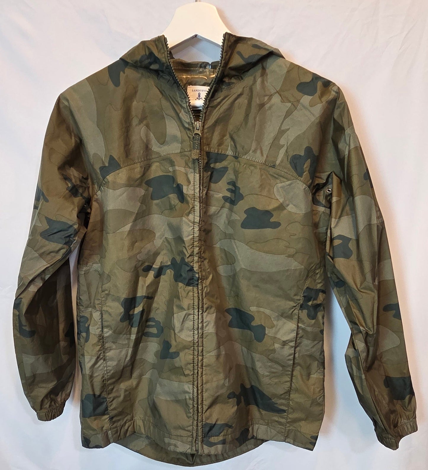 #112 - Lands Ends Kids Raincoat, Size M (10-12), EUC