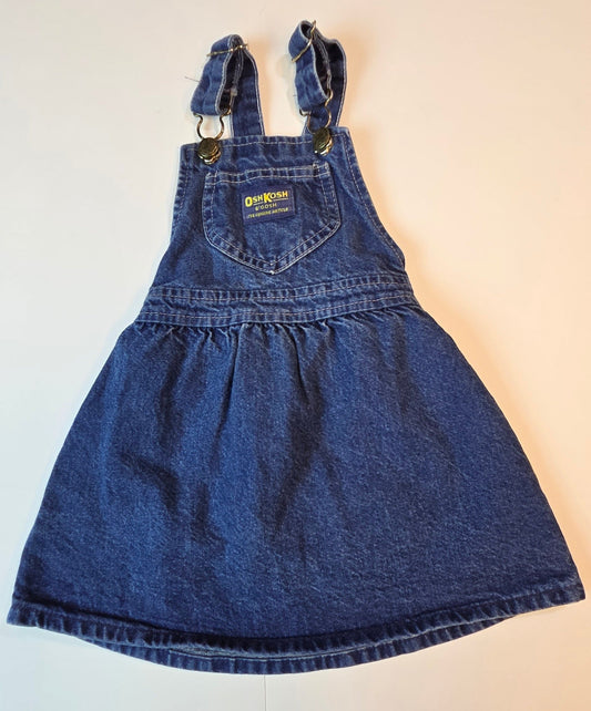 #112 - Vintage OshKosh Skirt Overalls, Girls Size 3T, EUC