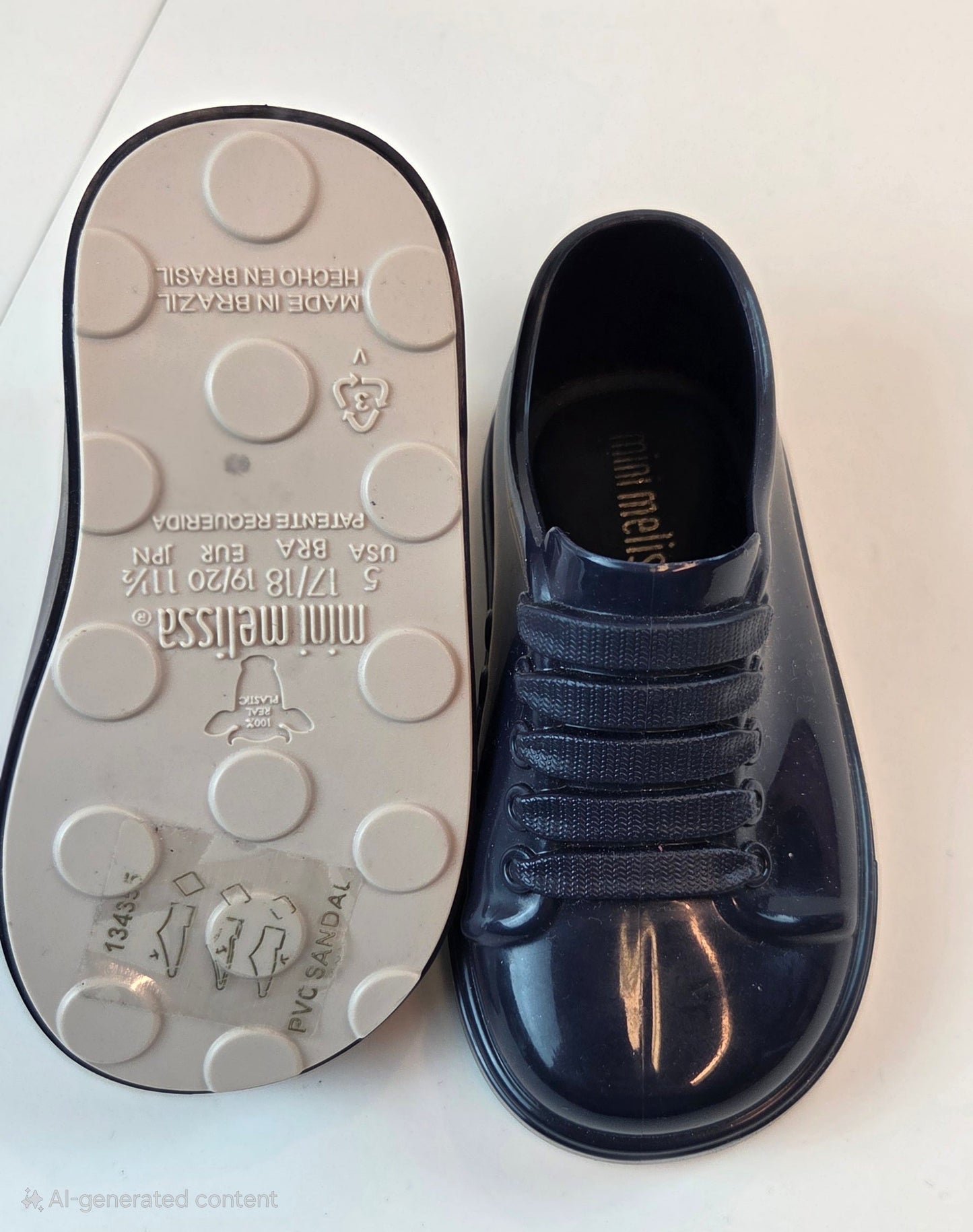 #112 -  Mini Melissa Navy Blue Slip-Ons, Toddler Size 5, NEW