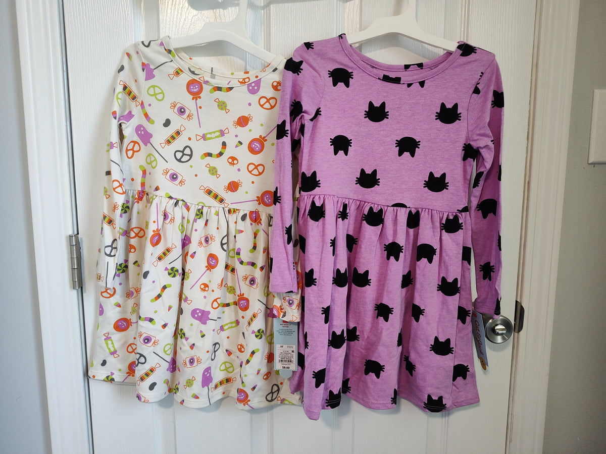 Seller 189:  NWT Cat n Jack girls size 5/5t dresses Halloween theme