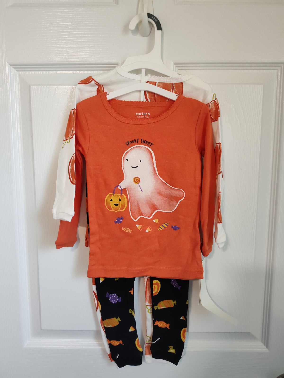 Seller 189: NWT Carter's just one you 18 mo pj's ghost/pumpkin unisex