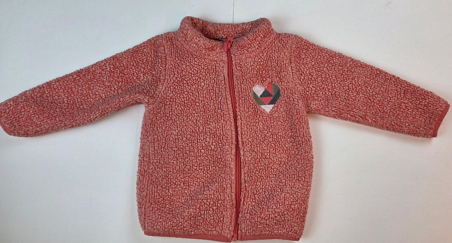 #112 - Red Sherpa Fleece Jacket, Size 2t, GUC