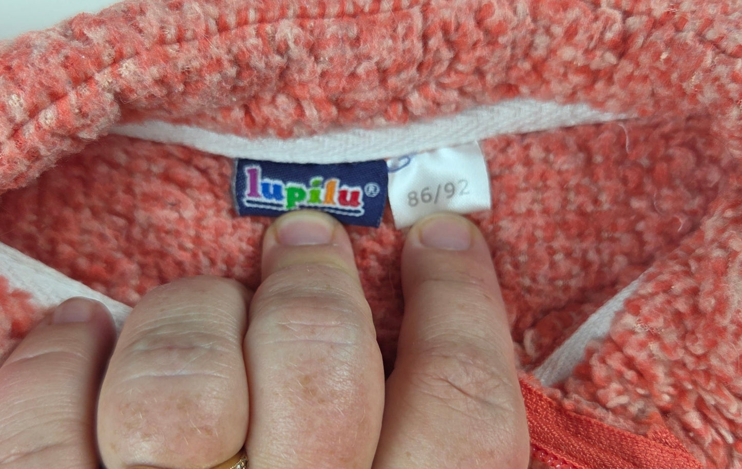 #112 - Red Sherpa Fleece Jacket, Size 2t, GUC