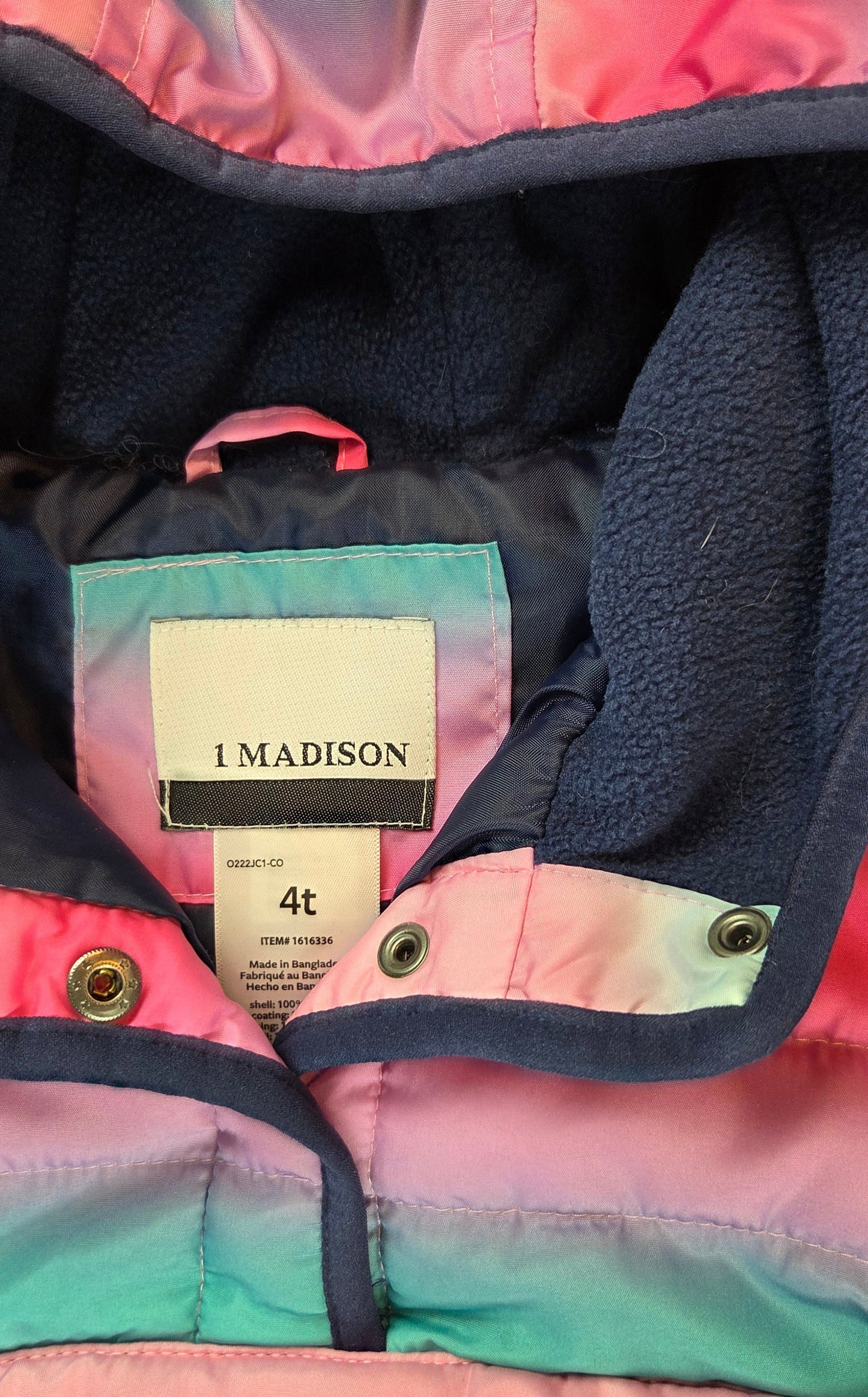 #112- Hooded Sherpa Quarter Zip Coat, Size 4t, VGUC