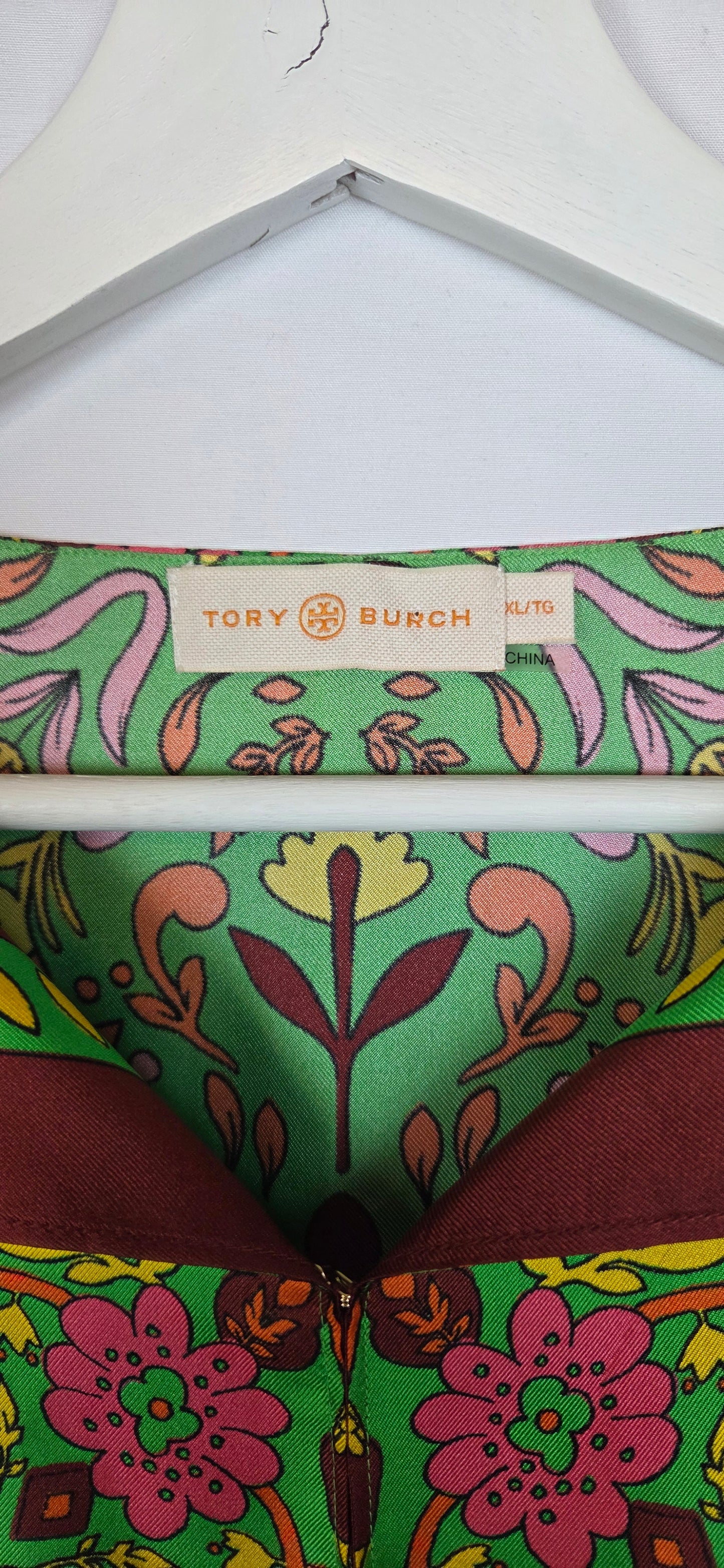 #112 - Tory Burch Silk Scarf Kaftan, Size XL, New