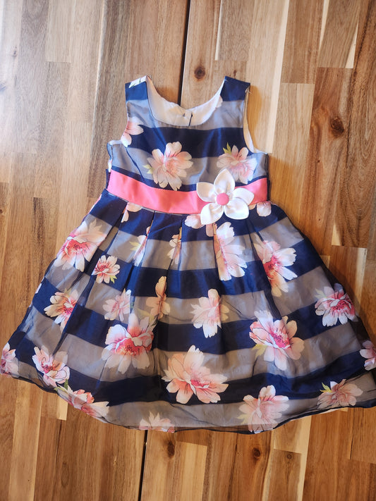 Navy floral dress 4T