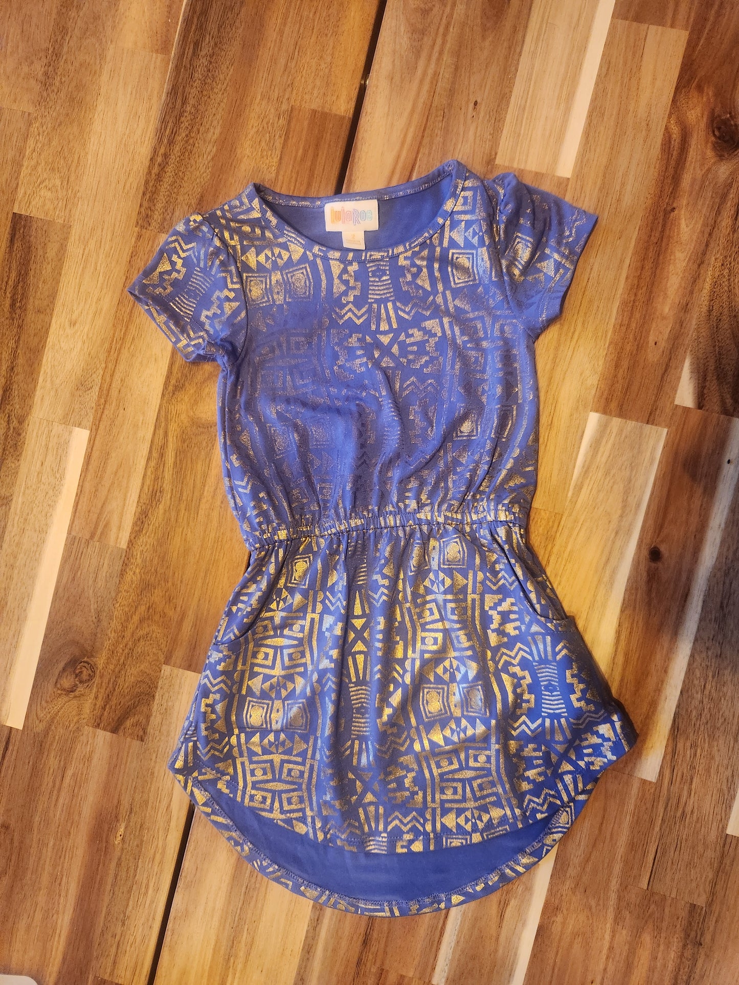 LulaRoe Blue and Gold dress 2T
