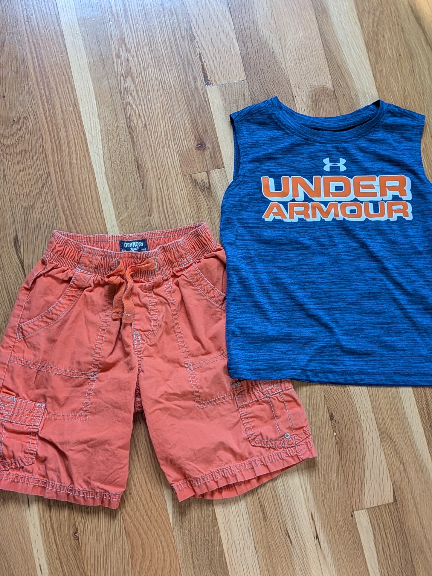 #99 Size 4 Under Armour Shirt w/ Orange OshKosh Shorts VGUC