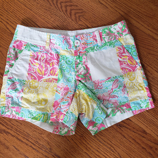 REDUCED!! #104 Lilly Pulitzer Sz 4 Patchwork Callahan Shorts