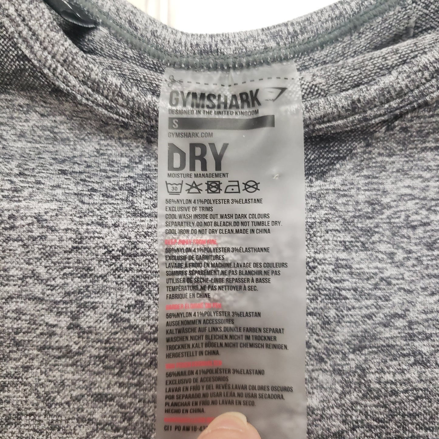 #142 GymShark Space Small Gray Teal Flex Long Sleeved Crop Top Women’s