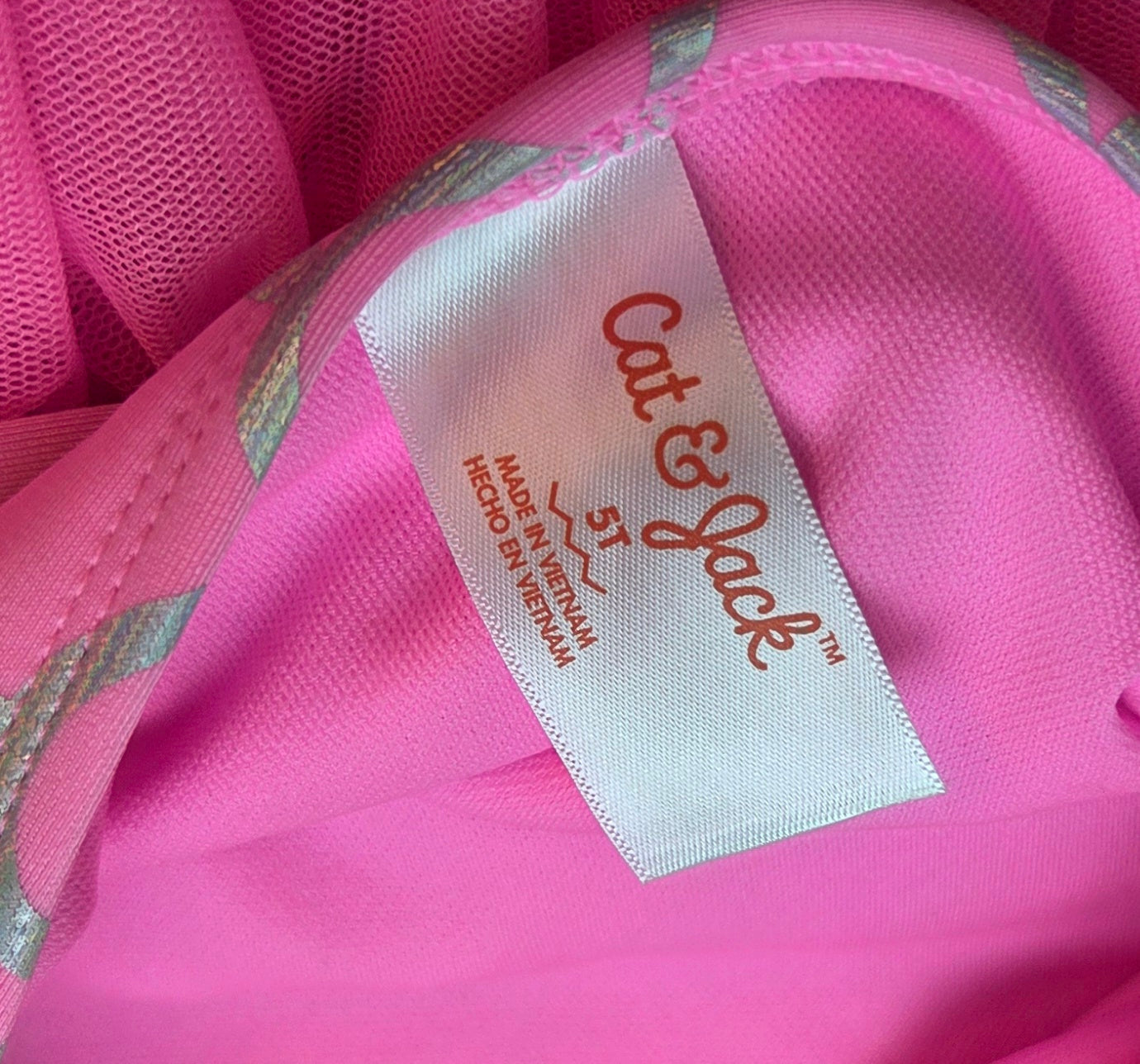 #152 - Cat and Jack Pink One-Piece Swimsuit, Girls Size 5, NWOT
