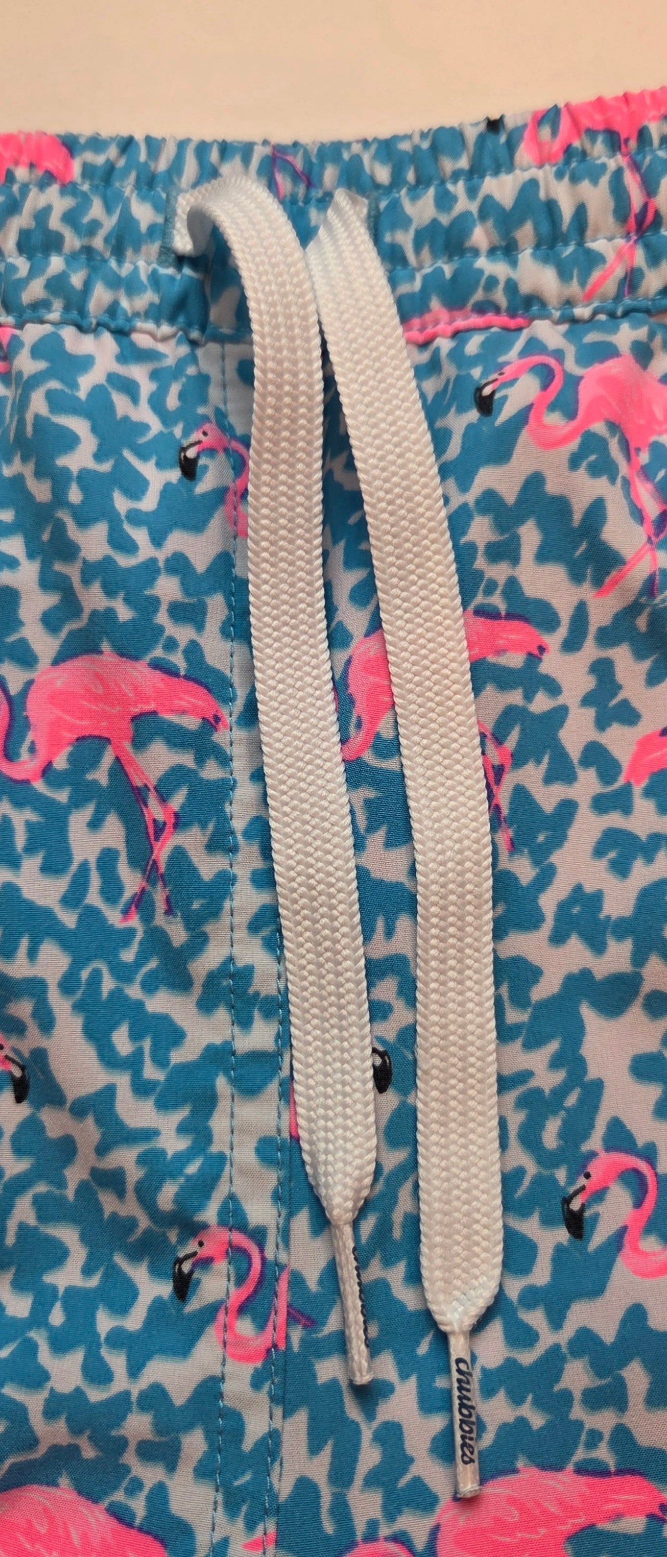 #152 - Chubbies Flamingo Print Swim Trunks, Boys Size M (10-12),  NWOT