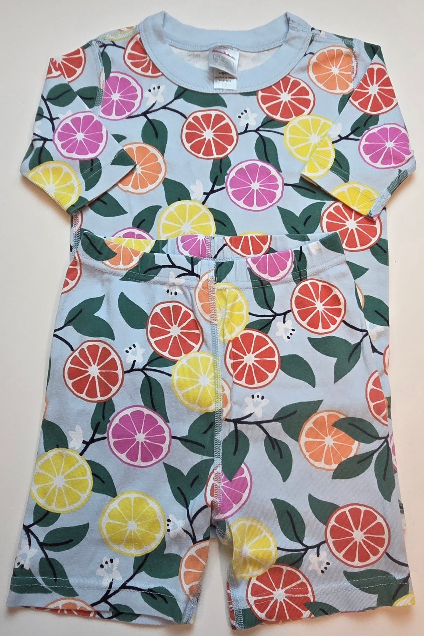 #152 - Hanna Andersson Short John PJ Set, Girls Size 8 (130), EUC