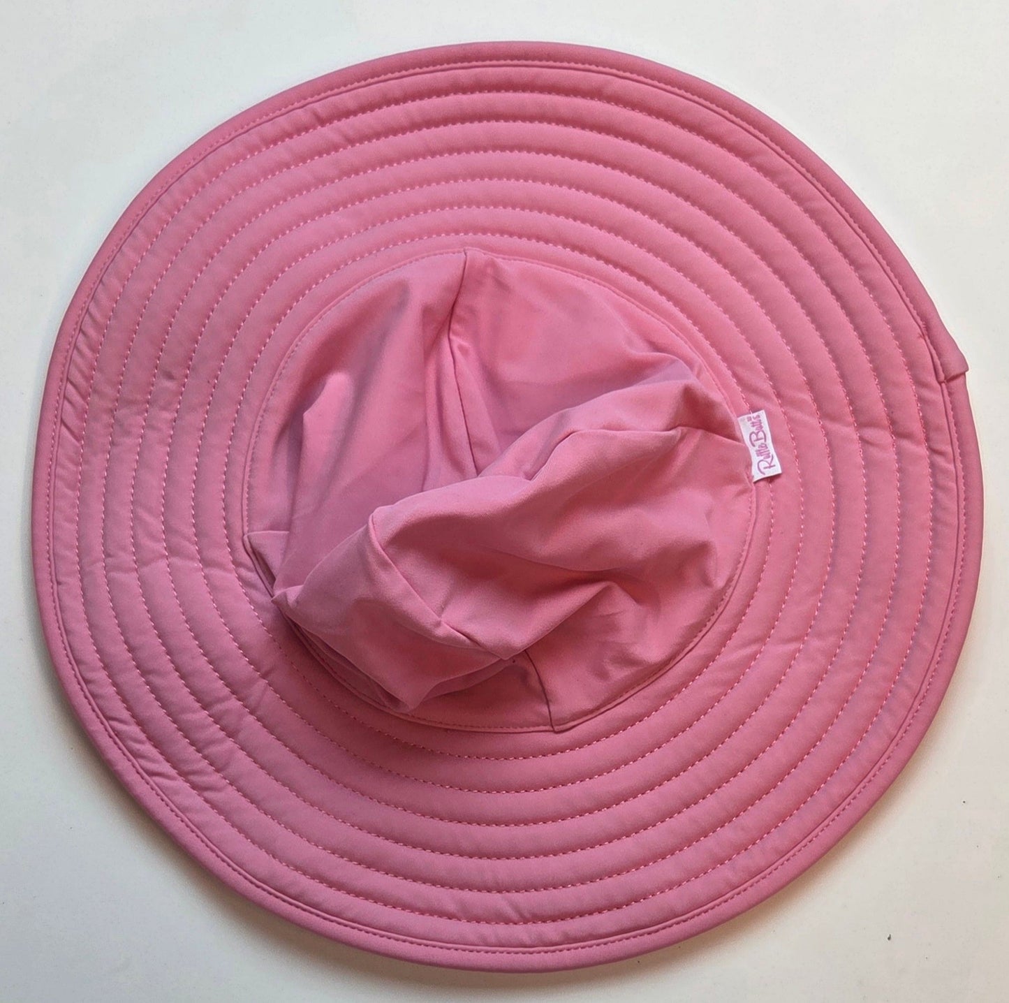 #152 - Pink Ruffle Butt Swim Hat, Girls Size 12m - 2t, VGUC
