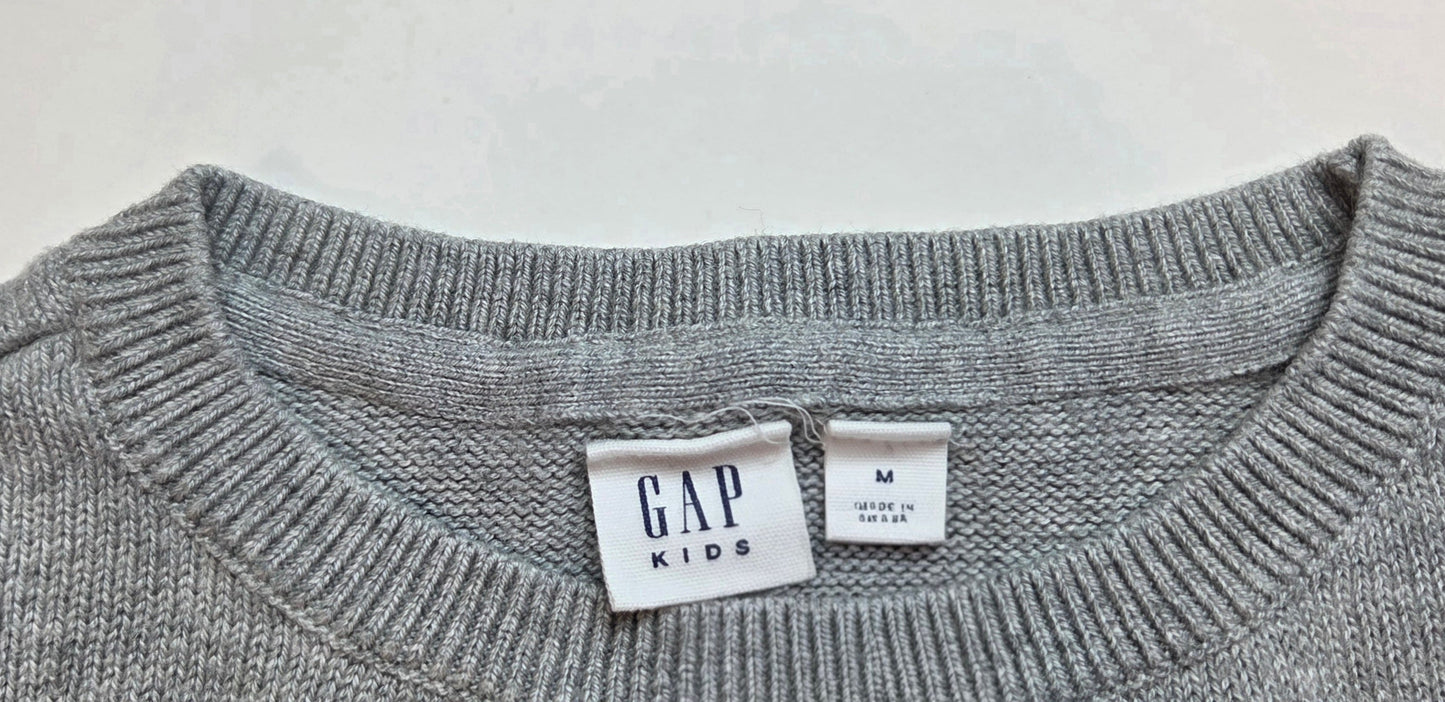#152 - PRICE REDUCED Gap Kids Gray/Rainbow Heart Sweater, Girls Size M, VGUC