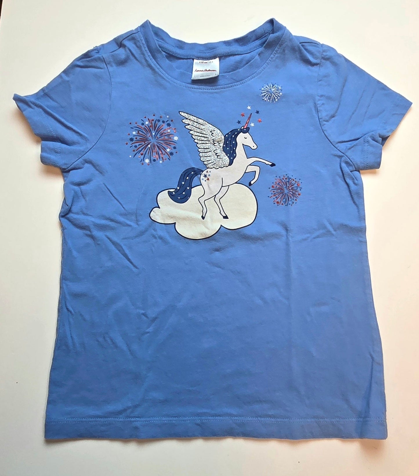 #152 -  Hanna Andersson Blue Unicorn T-Shirt, Size 5, EUC