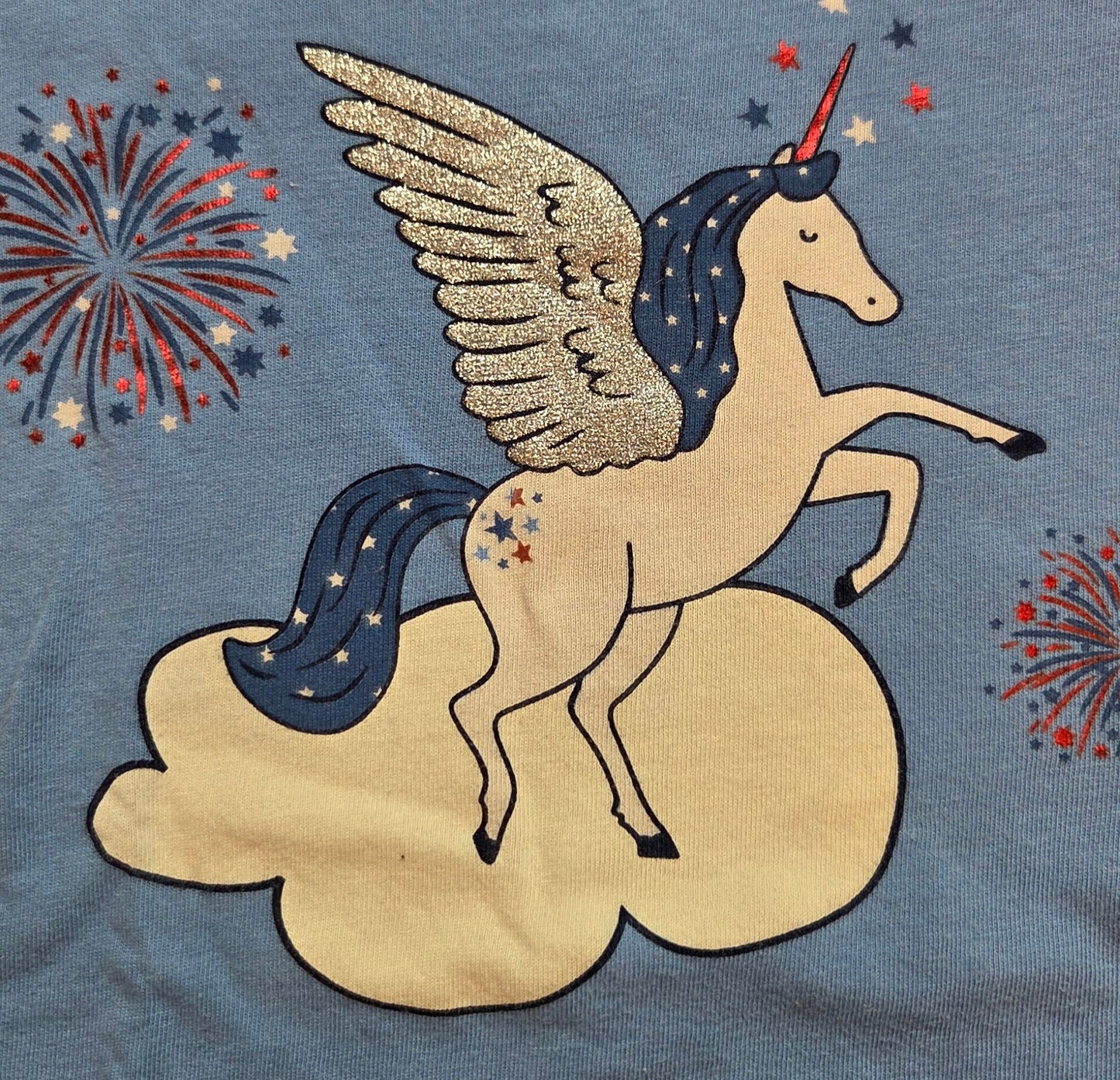 #152 -  Hanna Andersson Blue Unicorn T-Shirt, Size 5, EUC