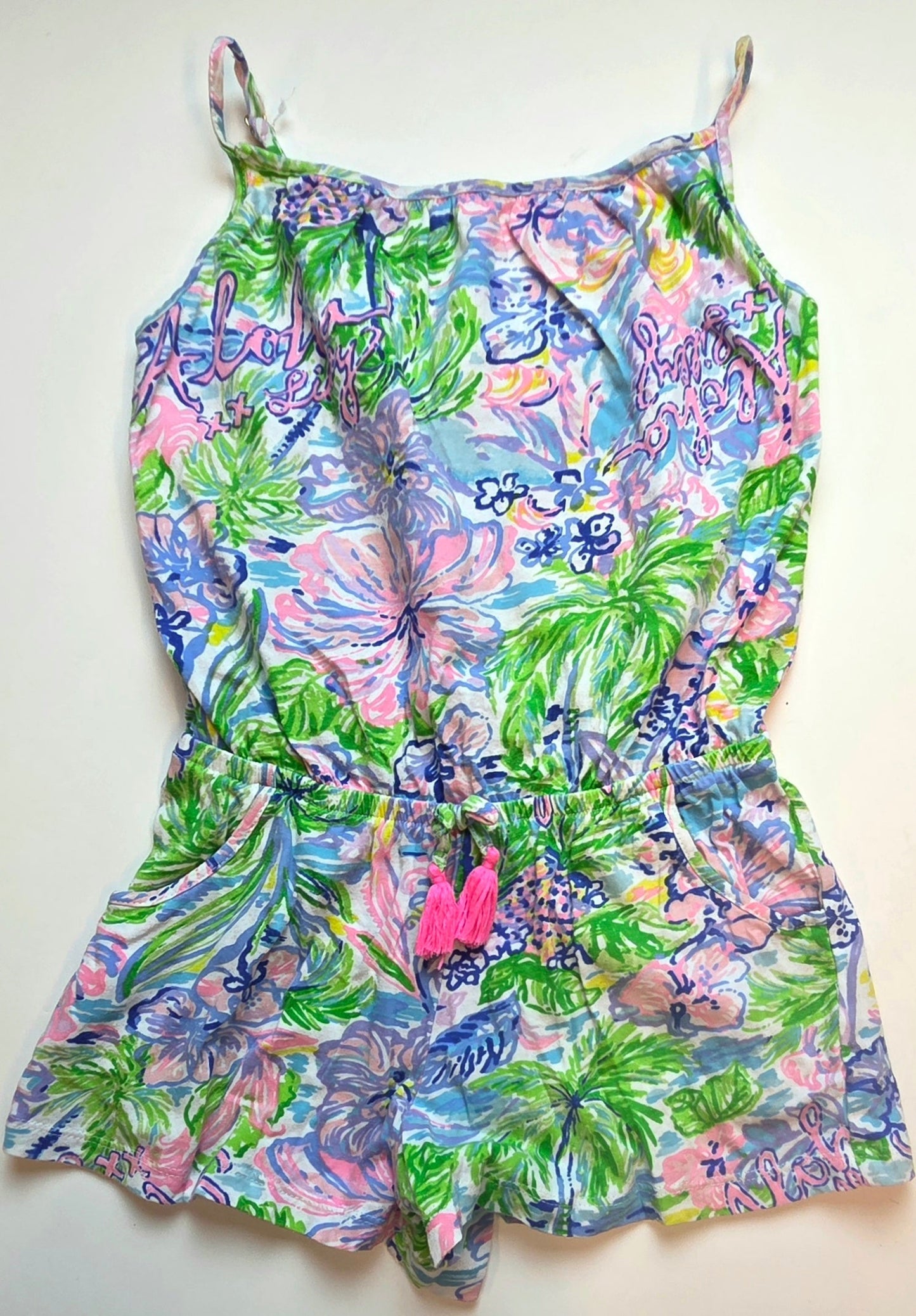 #152 - Lilly Pulitzer Floral Romper, Girls Size M (6-7), EUC