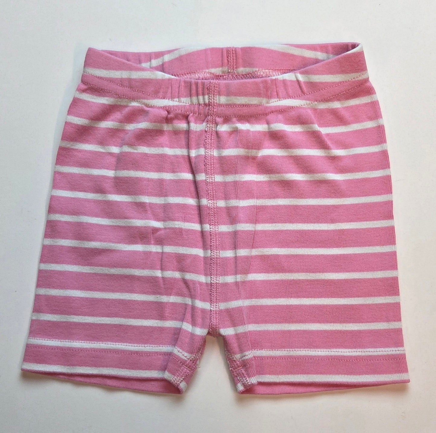 #152 - PRICE REDUCED Hanna Andersson Pink/White Stripe Bunny Short John Pajamas, Girls Size 3T, EUC