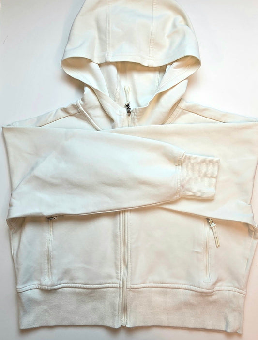 #152 -  Old Navy Active White Cropped Hooded Sweatshirt, Girls Size 10, EUC