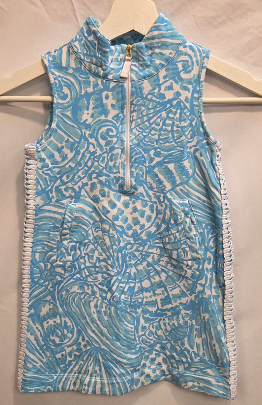 #152 - Lilly Pulitzer Blue/White Dress, Girls Size S (4-5), VGUC