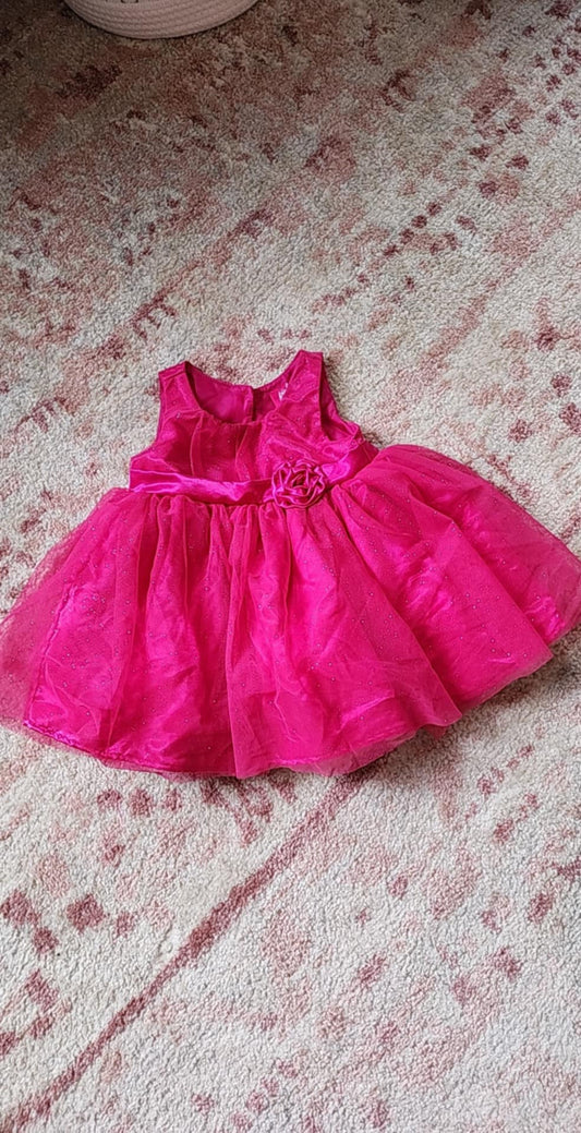 #178 Pinky hot pink special occasion dress 12-18 months
