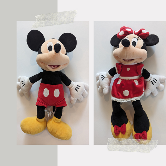 Disney Mickey Mouse & Minnie Mouse Plushes ~16" EUC