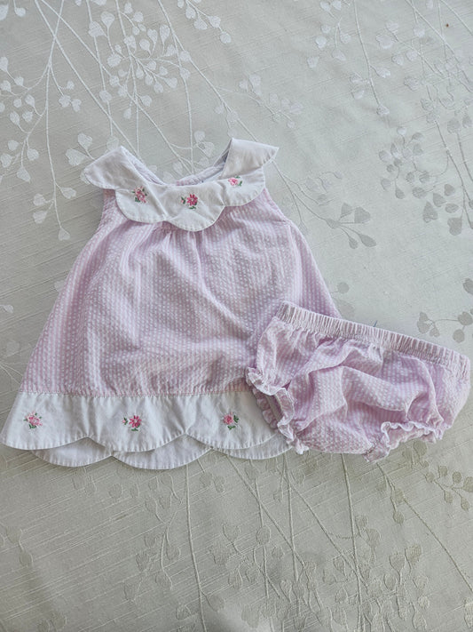 Crown & Ivy Pink Seersucker Dress - 6 months