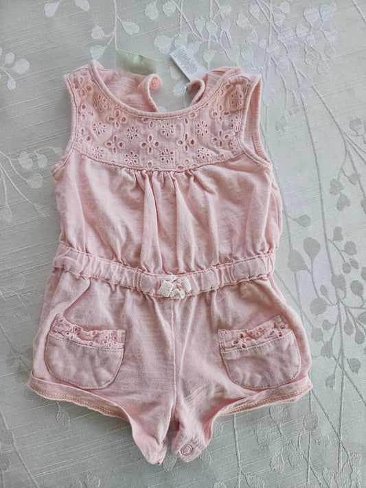 First Impressions One-Piece Eyelet Outfit  - 3/6 months