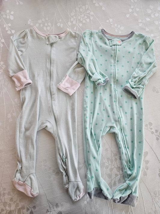 #33A - Girls Cloud Island Pajama Lot - 6/9 months