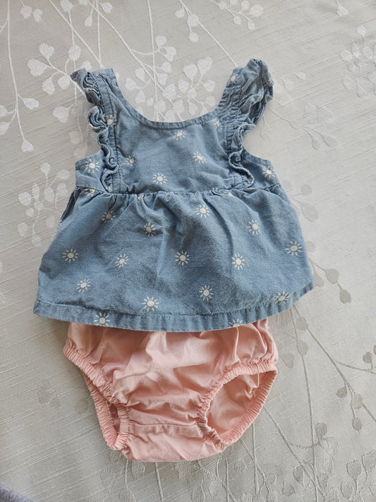 Carters Chambray Outfit - 3 months