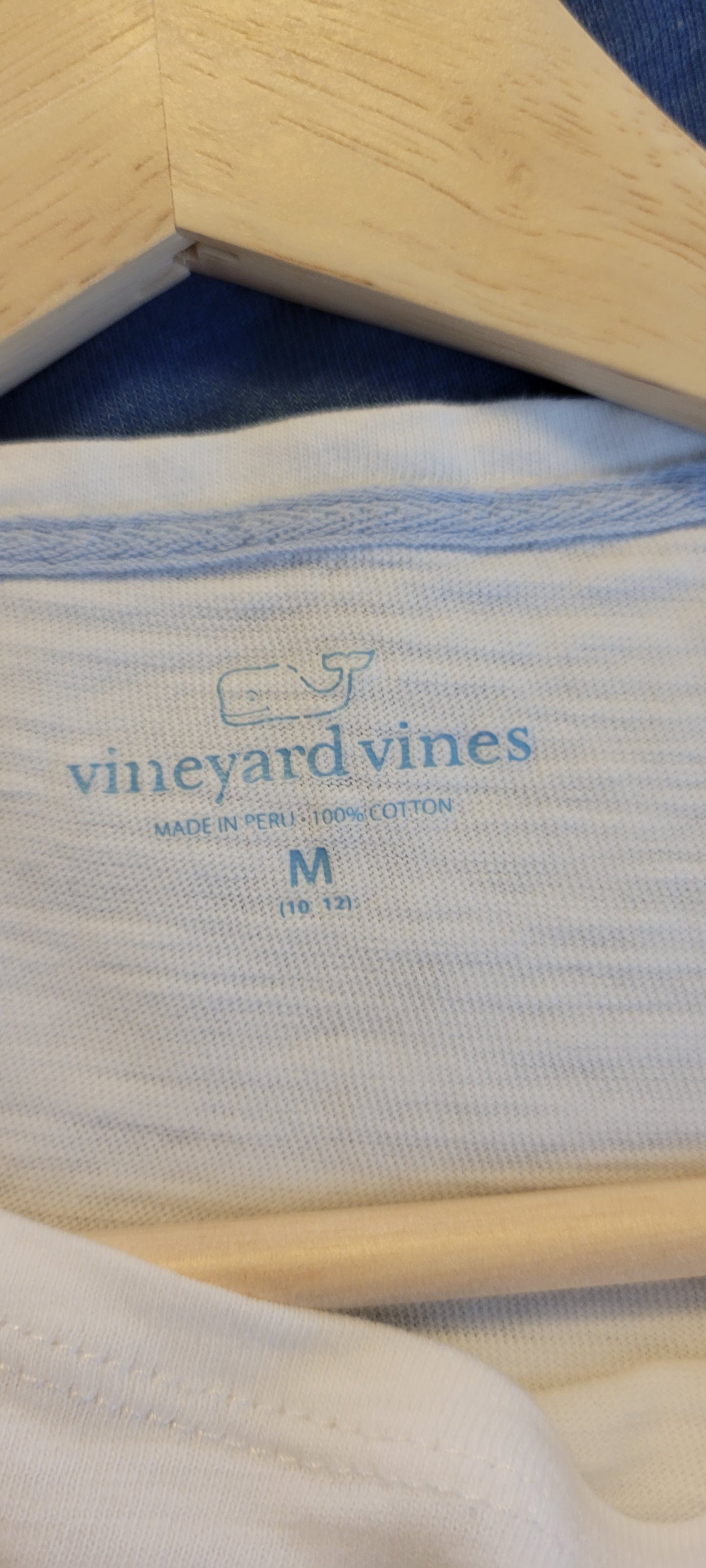 Vineyard Vines White 3/4 Sleeve Boatneck Top, Girls Size M (10-12)