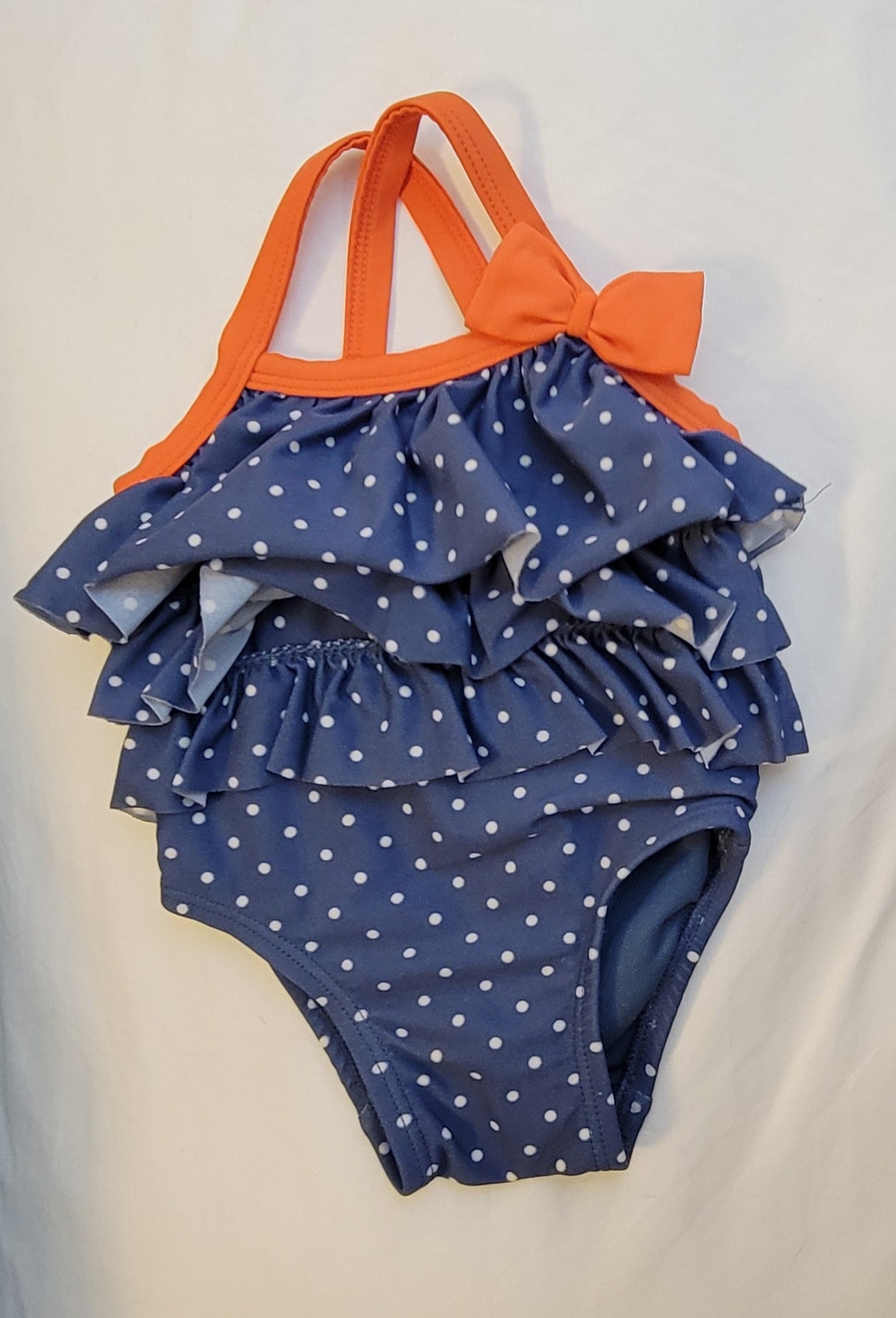 * Reduced * baby Gap Blue Polka Dot Ruffled Bathing Suit, 0-3 M