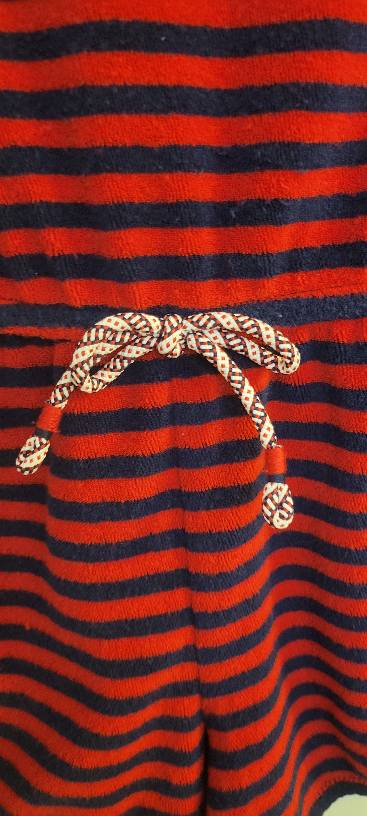 * REDUCED * Cat & Jack Red and Blue Striped Terry Cloth Cover-Up Romper, Size S (6/6X)