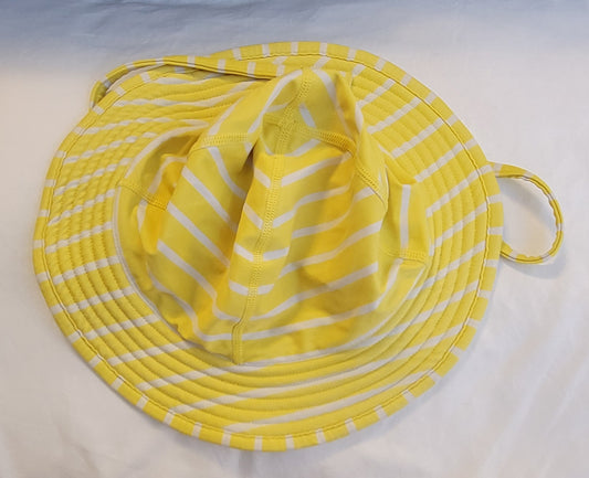 HA Yellow Striped Swim/ Sun Hat, Size S 1-3 Yrs