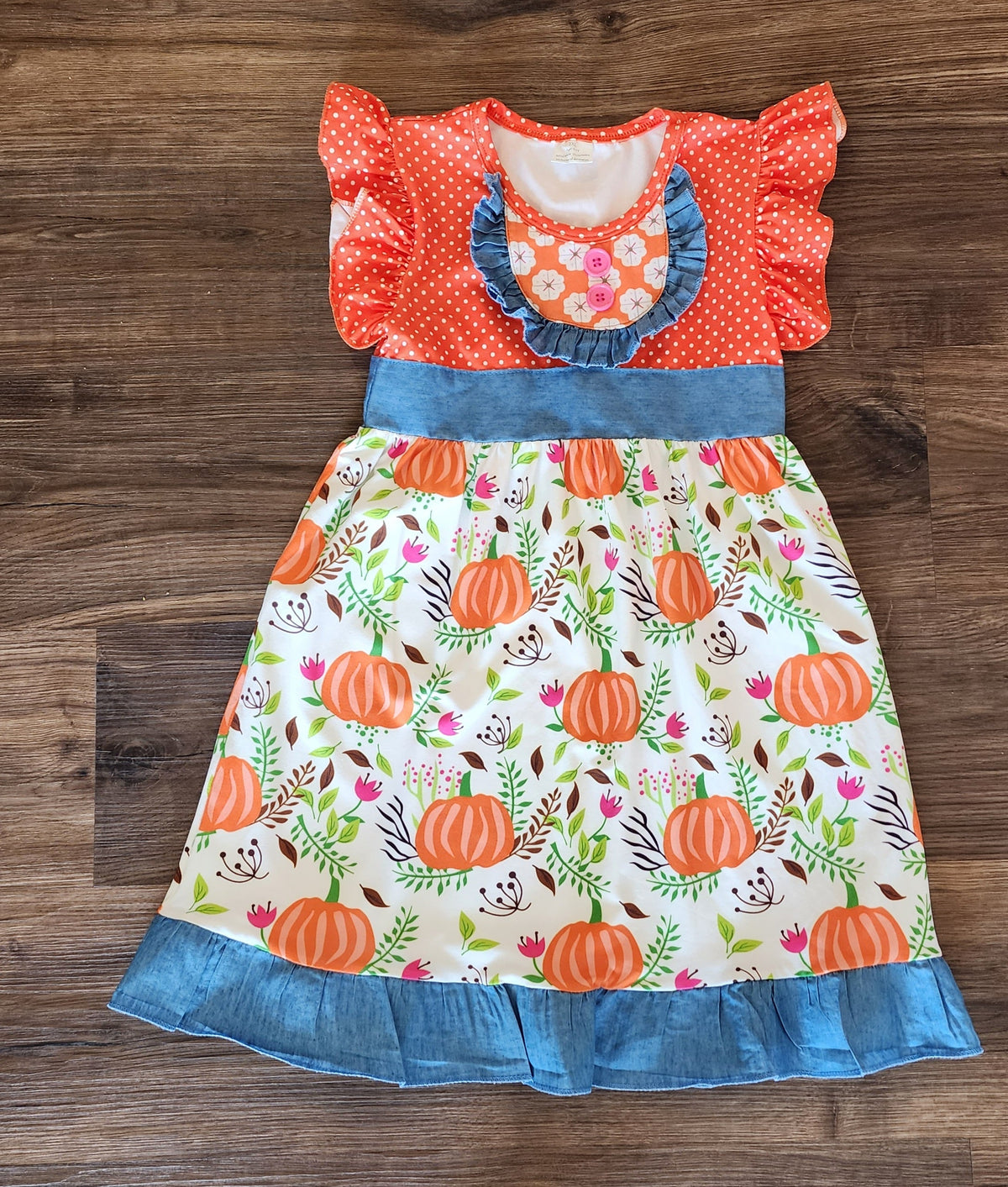 #137 Boutique size 2XL girls 6-7 pumpkin dress
