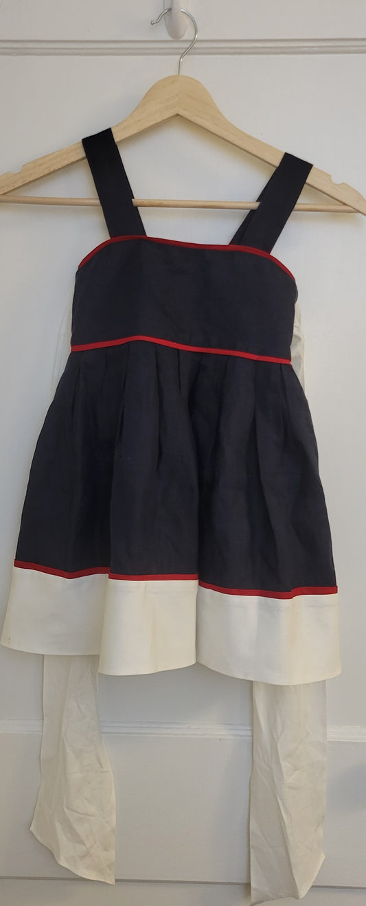 Helena and Harry IV Co. Navy Blue Linen Dress, Size 4T