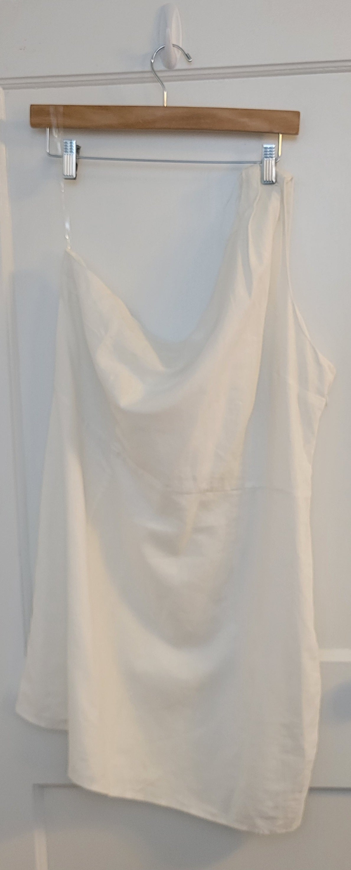 a new day (Target) White Linen One Shoulder Mini Dress, Women's Size XL