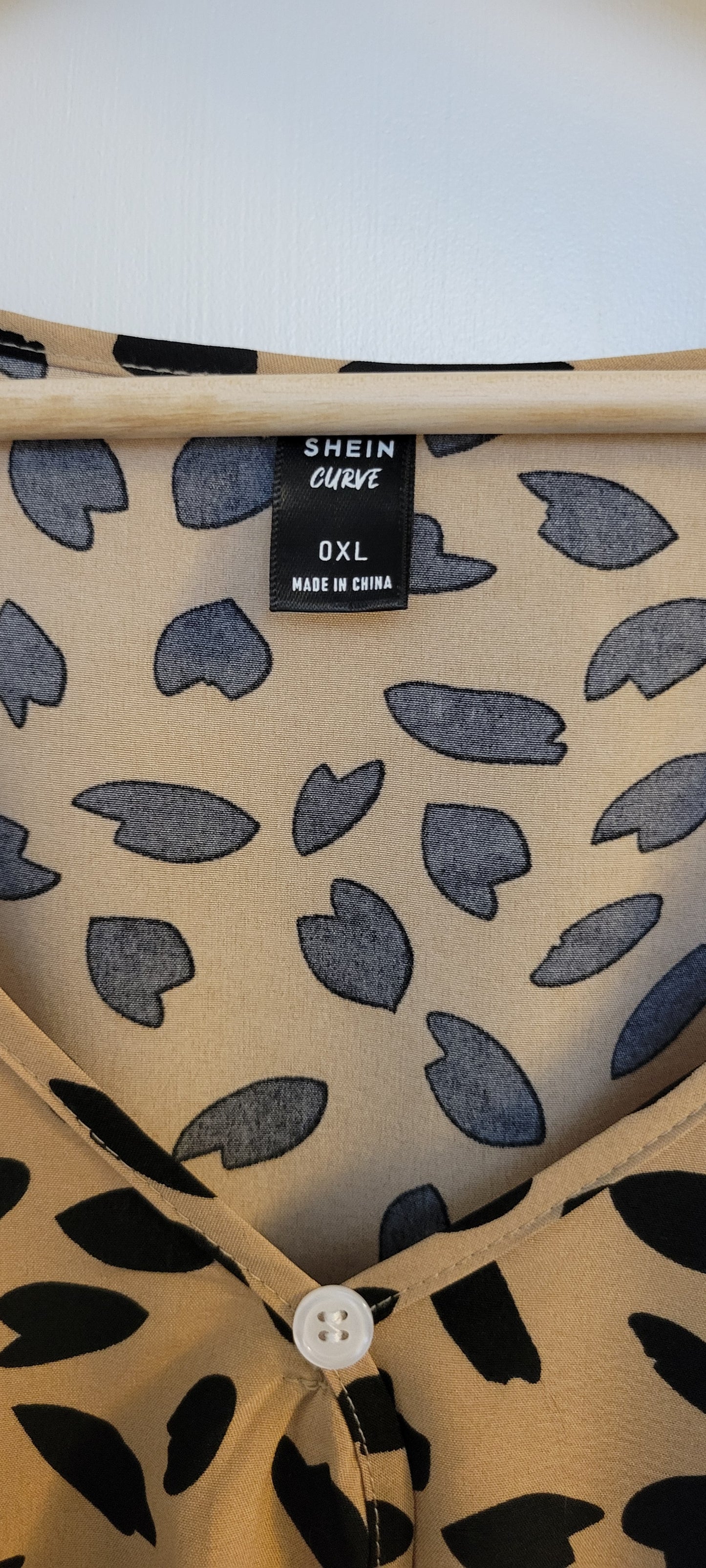 Shein Cheetah Print Long Sleeve Shirt Dress and Belt, Women's Size 0XL