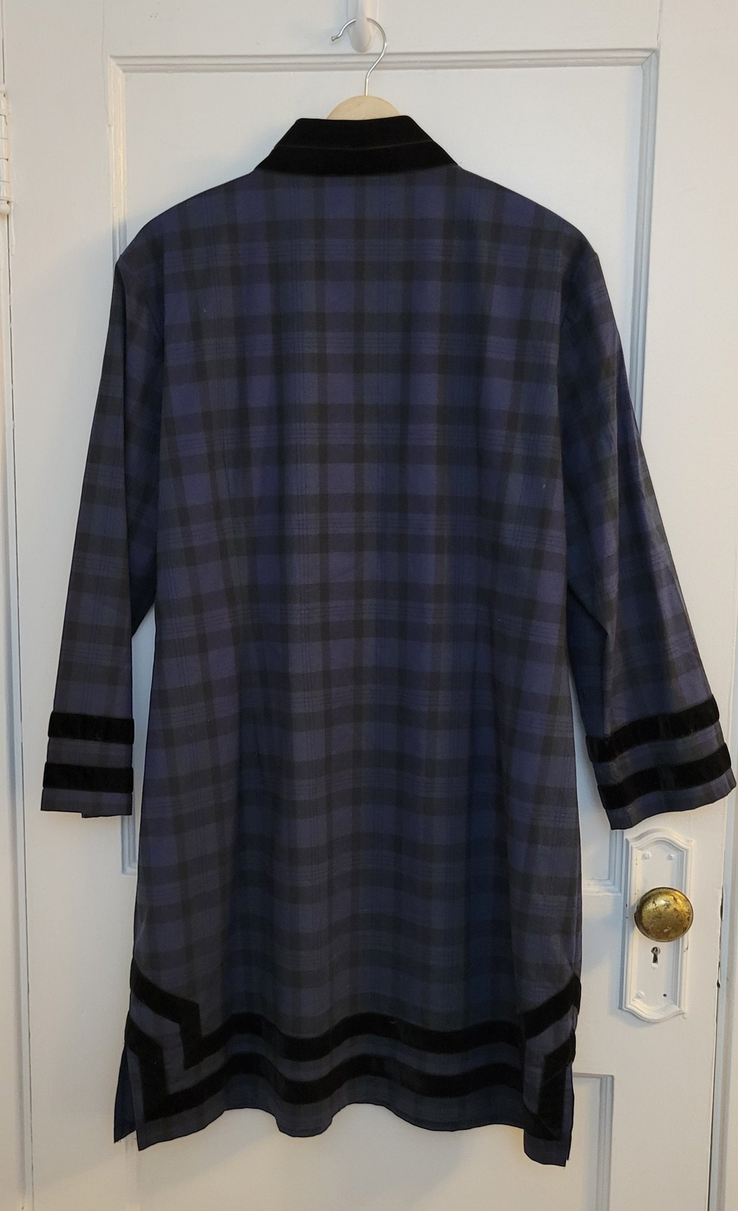 Sail to Sable Black Watch Plaid Long Sleeve Shift Dress, Women's Size XXL (Fits Smaller, Fits L to small XL)
